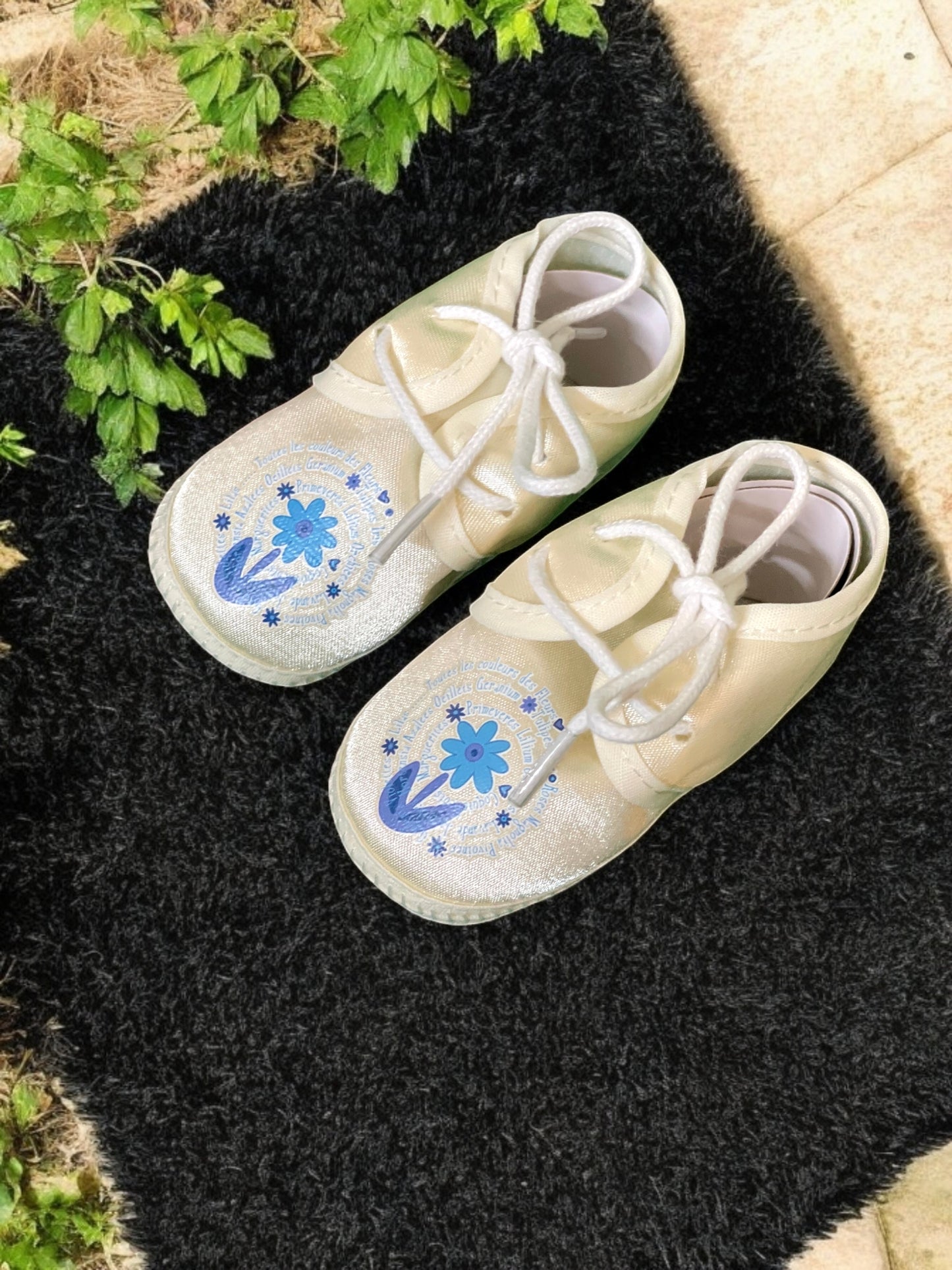 Newborn Baby Bootie Cream White Flower – Sunshine | Soft, Elegant & Perfect for Tiny Feet