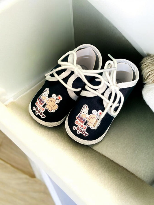 Baby Booties Elephant Solid Navy Blue – Cozy, Stylish & Perfect for Tiny Feet